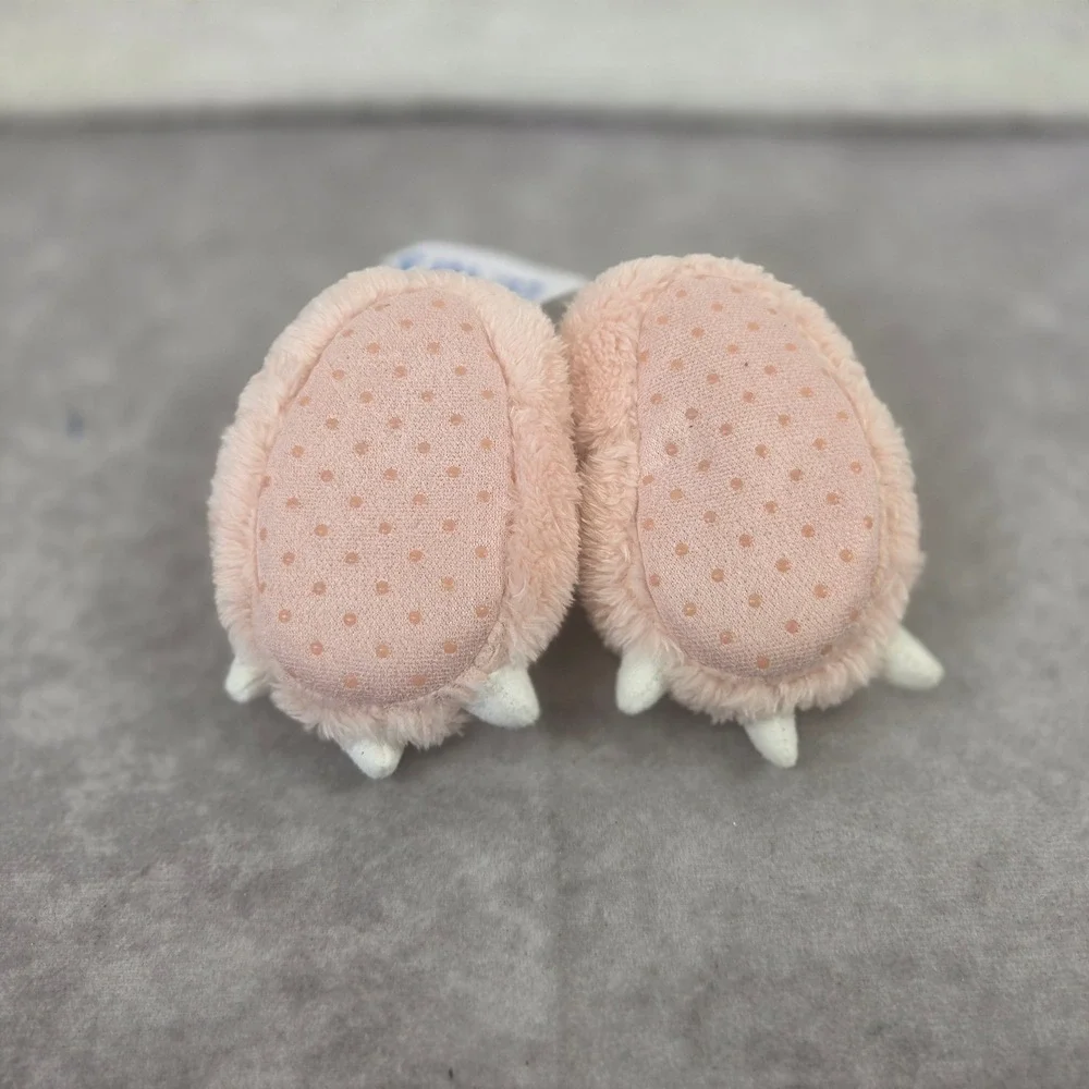 Carters Baby Pink Faux Fur Monster Claw Slippers Booties CR07110 0-6M